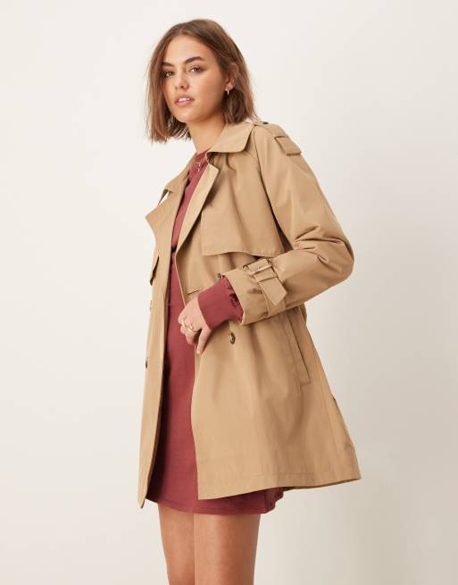 Single breasted tan coat deals