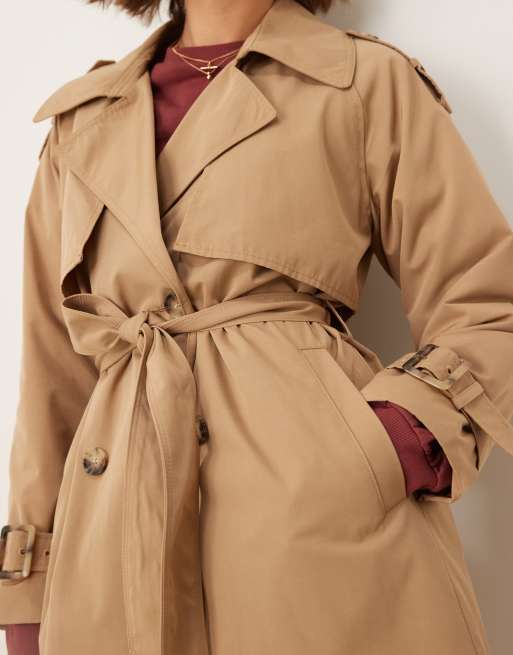 Abercrombie Fitch cropped trench jacket in tan ASOS