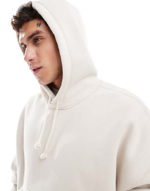 Abercrombie Fitch cropped vintage blank hoodie in beige ASOS