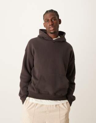 Abercrombie & Fitch Abercrombie & Fitch cropped vintage hoodie in brown
