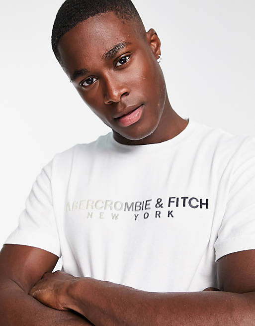 Abercrombie & Fitch cross chest logo t-shirt in white | ASOS