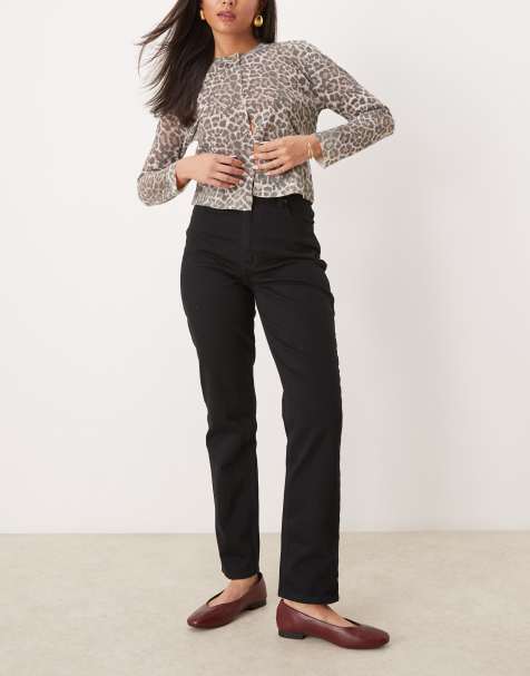 Abercrombie & Fitch Curve – Love 90s – Czarne jeansy o prostym kroju z bardzo wysokim stanem - view 1