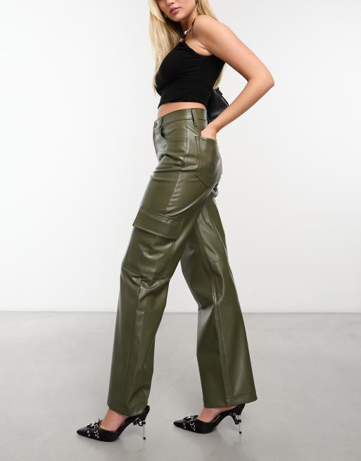 Pink Faux Leather Cargo Pants – London's Fashion Boutique