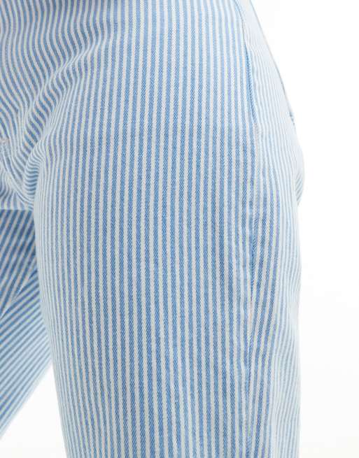 Abercrombie Fitch Curve Love 90s relaxed fit jean in blue and white stripe ASOS