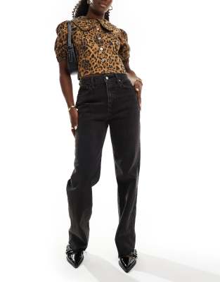 Abercrombie & Fitch Abercrombie & Fitch Curve Love 90s relaxed high rise jeans in washed black