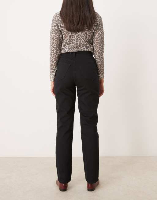 Abercrombie & Fitch Curve Love 90s straight fit ultra high rise jeans in black