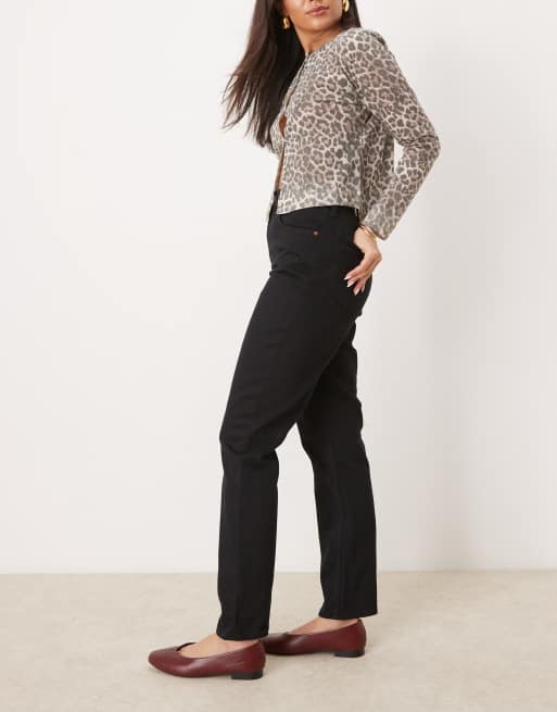 Abercrombie & Fitch Curve Love 90s straight fit ultra high rise jeans in black
