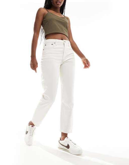 Abercrombie & Fitch Curve - Love - Ecrufarvede mom-jeans