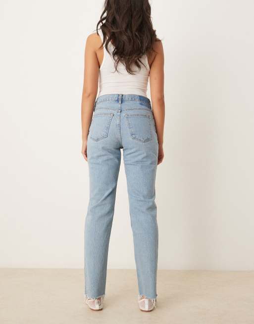 Abercrombie & Fitch – Curve Love – Gerade geschnittene Jeans in heller Waschung im Stil der 90er mit mittelhohem Bund, 2 von 5