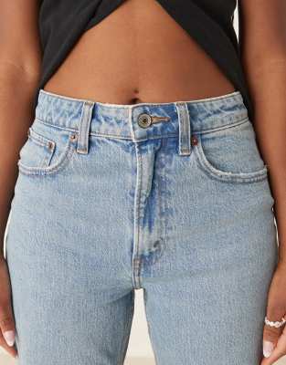 Abercrombie & Fitch Curve Love Ultra High Rise Ankle Length Straight Leg Jeans