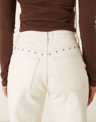 Abercrombie & Fitch Curve Love High Rise 90's Relaxed Studded Jeans