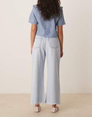 Abercrombie & Fitch Curve Love High Rise Cropped Wide Leg Jeans
