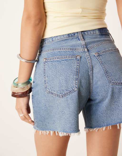 Abercrombie Fitch curve love high rise loose denim shorts with