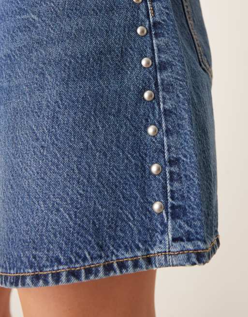 Abercrombie & Fitch curve love high rise loose denim studded