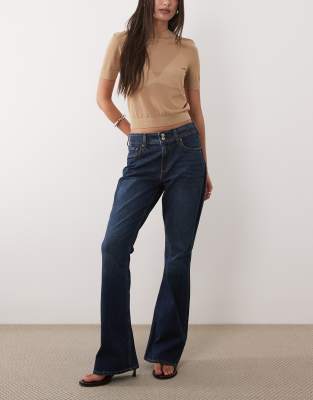 Abercrombie & Fitch - Curve Love - Jean bootcut à taille mi-haute - Bleu vintage