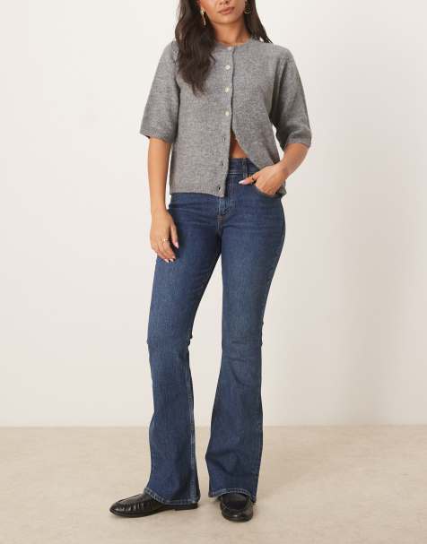 Abercrombie & Fitch - Curve Love - Jean bootcut à taille mi-haute - Bleu vintage - view 1