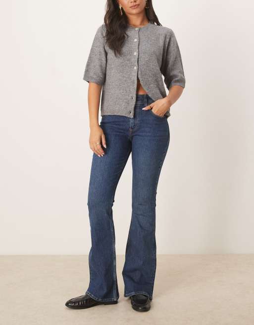 Abercrombie & Fitch - Curve Love - Jean bootcut à taille mi-haute - Bleu vintage
