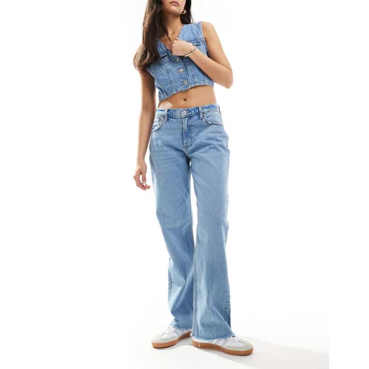 [CKJ]Low-Rise Baggy Fit Mid-Blue Summer Tencel Jeans★人気★ Low Rise Baggy Jeans Blue | Garage