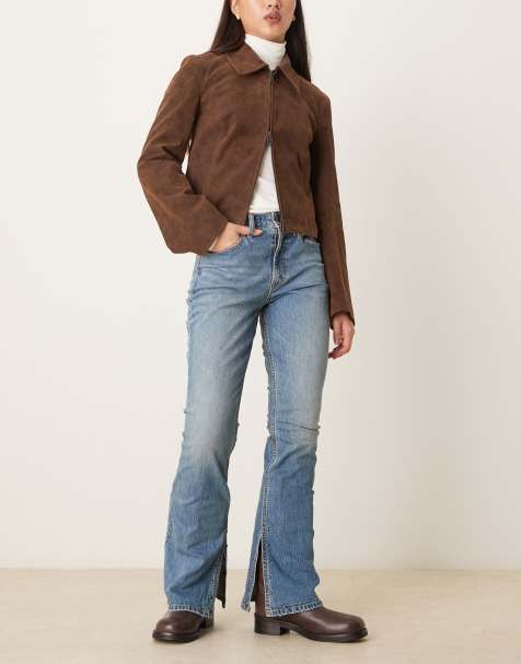 Abercrombie & Fitch curve love mid rise bootcut jeans in light blue wash