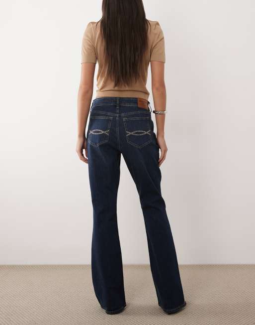 Abercrombie & Fitch curve love mid rise bootcut jeans in vintage blue, 3 of 5