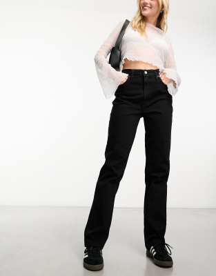 Abercrombie & Fitch – Curve Love – Svarta raka jeans i 90-talsstil - view 1