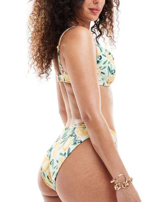 Abercrombie Fitch Curve Love Top bikini con ferretto e stampa di limone ASOS