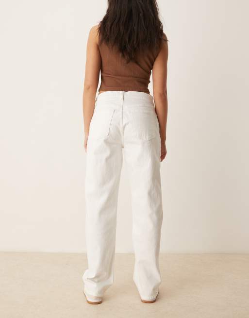 Abercrombie & Fitch Curve low rise 90s relaxed in clean white