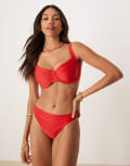 [Abercrombie & Fitch] Abercrombie & Fitch Curve wide strap bikini top in red (part of a set) XS RED