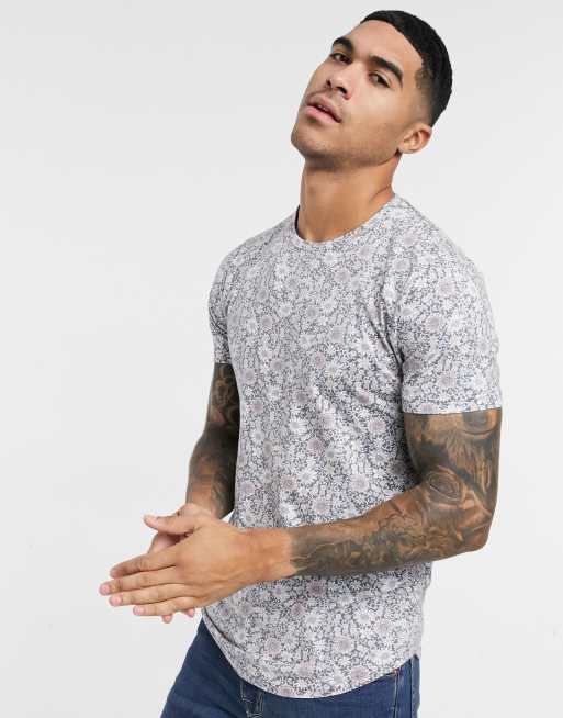 Truth Printed Floral T-shirt in Gray for Men