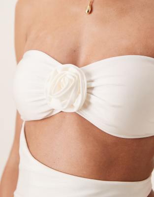 Abercrombie & Fitch Cut Out Side Detail Swimsuit In White