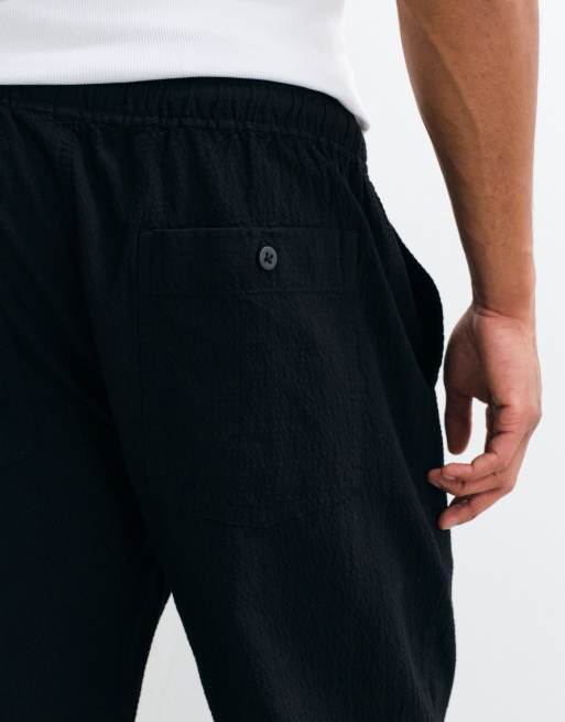 Abercrombie & Fitch – Czarne, obszerne spodnie z kory, 4 z 5