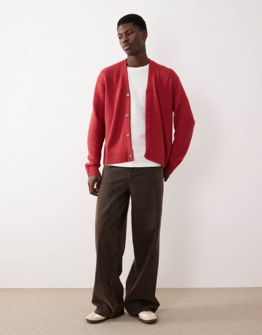 Abercrombie & Fitch – Czerwony dzianinowy kardigan, 2 z 5