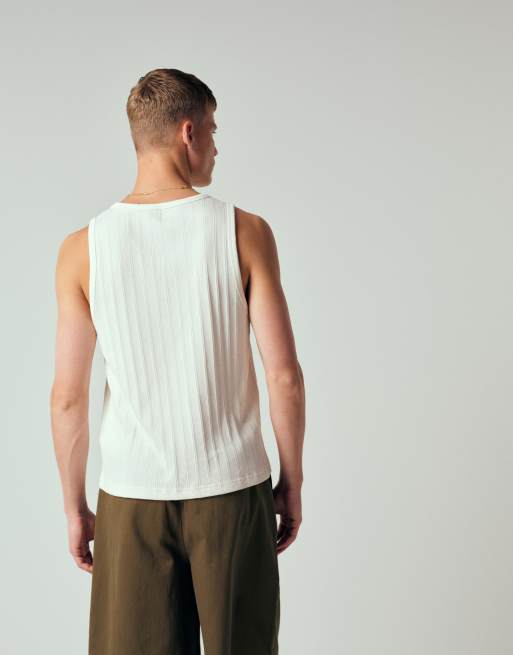 Abercrombie & Fitch - Débardeur côtelé de qualité supérieure - Blanc, 4 de 7