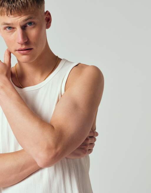 Abercrombie & Fitch - Débardeur côtelé de qualité supérieure - Blanc, 5 de 7