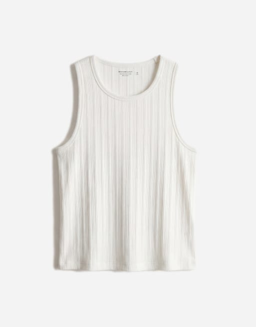 Abercrombie & Fitch - Débardeur côtelé de qualité supérieure - Blanc, 6 de 7