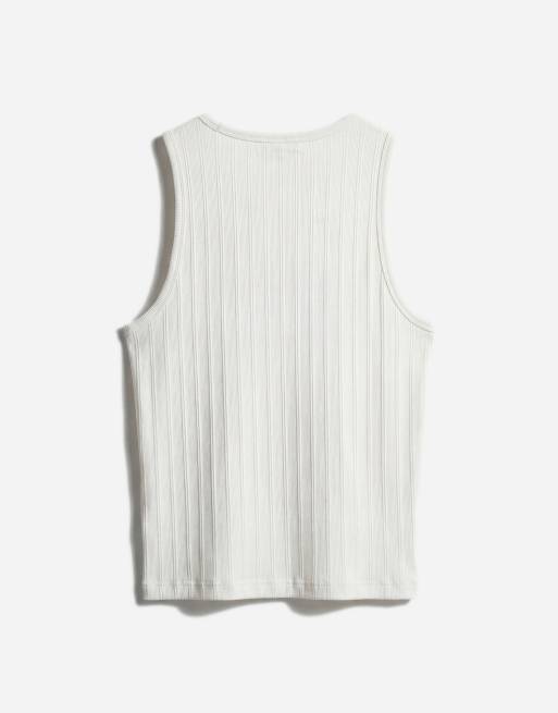 Abercrombie & Fitch - Débardeur côtelé de qualité supérieure - Blanc, 7 de 7
