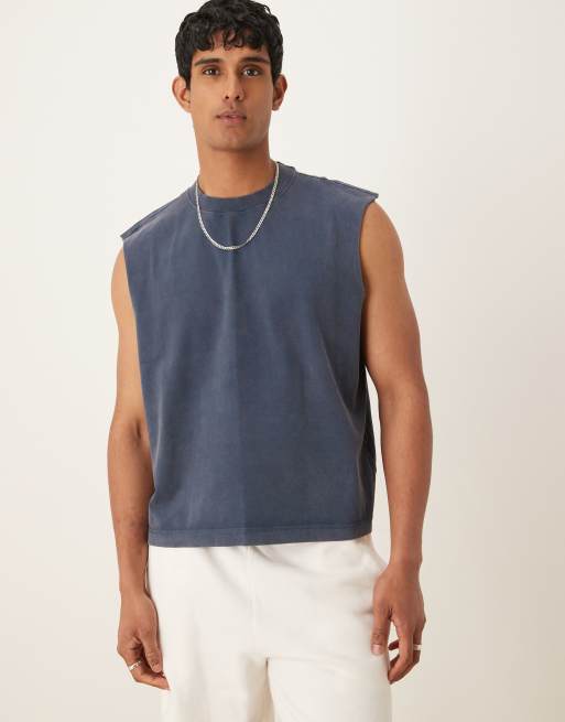 Abercrombie & Fitch - Débardeur court sans manches - Bleu marine