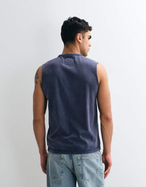 Abercrombie & Fitch - Débardeur oversize - Bleu marine délavé, 3 de 5