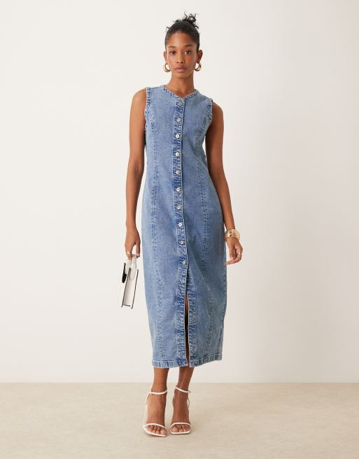 Blue midi dress asos deals