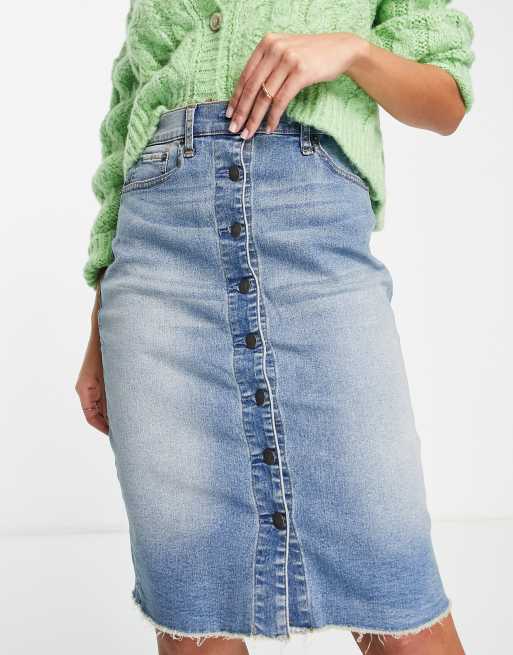 Denim midi shop skirt abercrombie