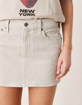 Abercrombie & Fitch Denim Mini Skirt In Pink
