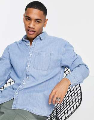 Abercrombie & Fitch denim shirt in medium blue wash