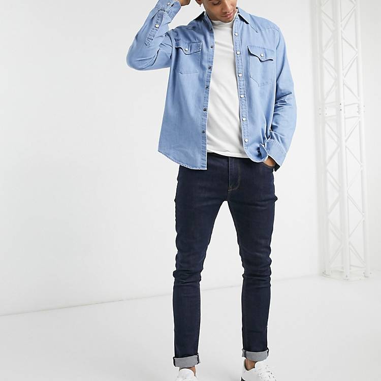 wash klein denim | Calvin blue mid & t-shirt | jeans in Fitch Abercrombie CamaragrancanariaShops shirt