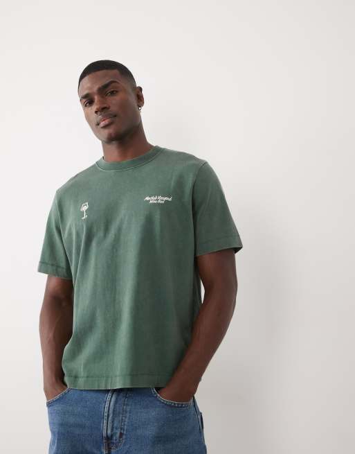 Abercrombie & Fitch destination graphic t-shirt in green, 5 of 5