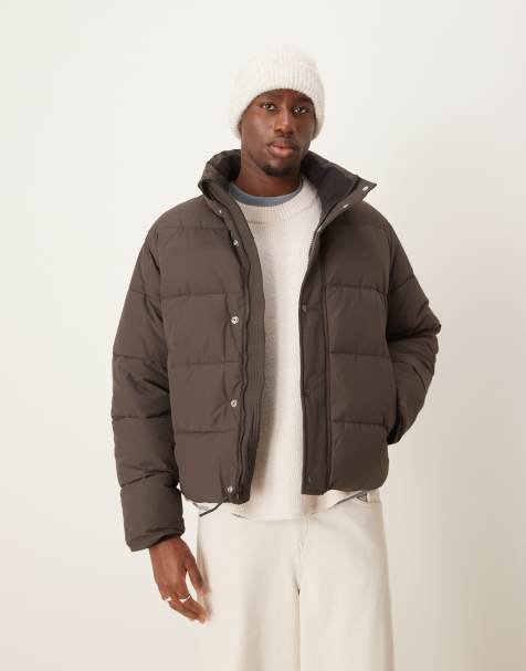 Abercrombie & Fitch – Dick wattierte Pufferjacke in Braun - view 1
