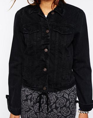 abercrombie black denim jacket