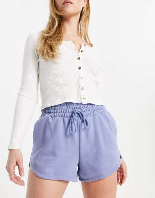 Abercrombie & Fitch Dolphin Hem Shorts In Blue-brown In Brown