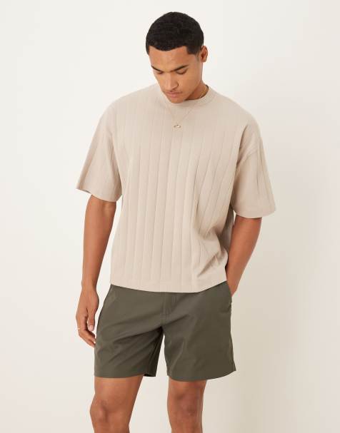 Abercrombie & Fitch 7"" tailored shorts in khaki