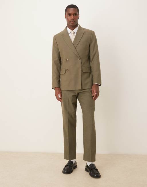 Abercrombie Fitch double breasted linen look suit blazer in