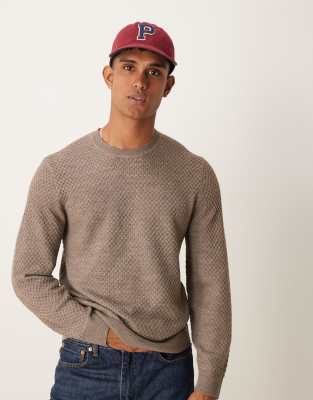 Abercrombie & Fitch Abercrombie & Fitch dressed up merino knit jumper in brown marl